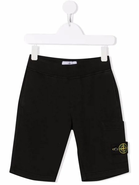 Stone Island Junior шорты с нашивкой-логотипом