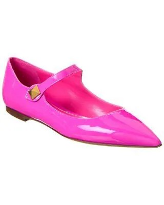 Женские лакированные туфли на плоской подошве Valentino Tiptoe, розовые 36