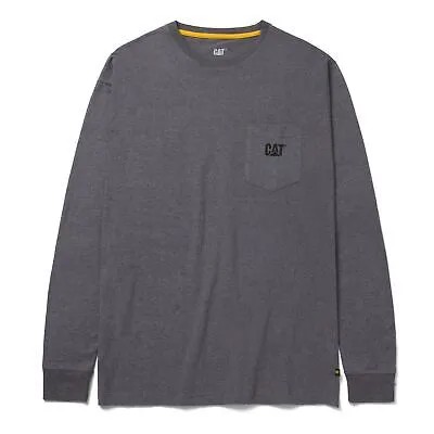 Мужская футболка Caterpillar с карманом и длинным рукавом Dark Heather Grey S Apparel