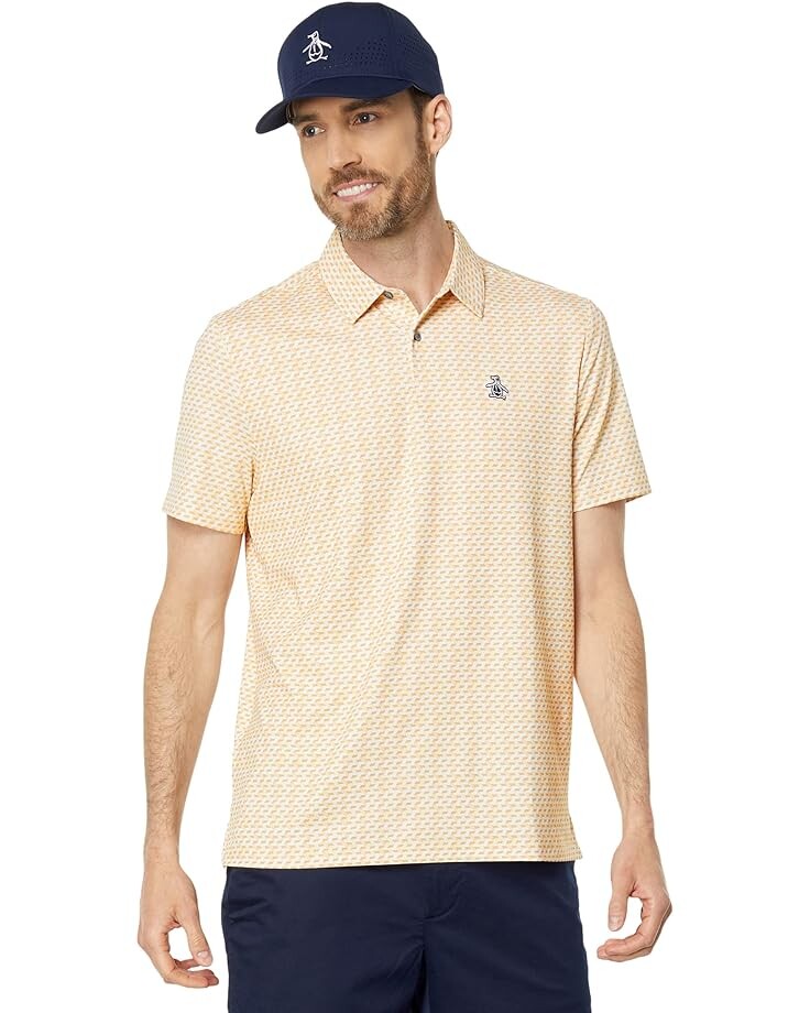 Поло Original Penguin Golf Retro Wave Pattern Print, цвет Warm Apricot