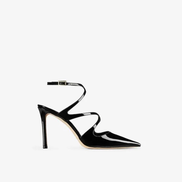 Туфли Azia 95 на лакированном каблуке с острым носком Jimmy Choo, черный