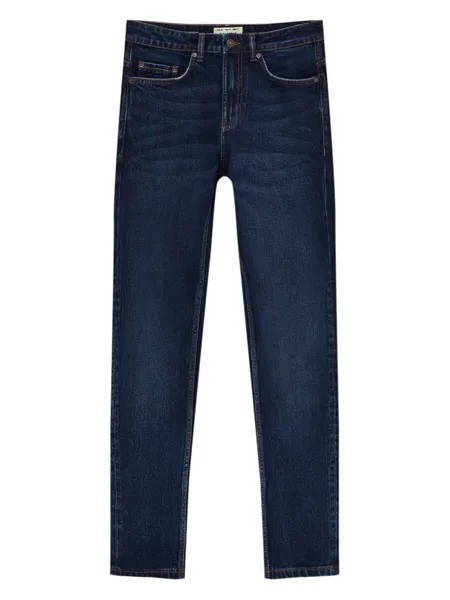 Джинсы узкого кроя Pull&Bear, синий джинсовый