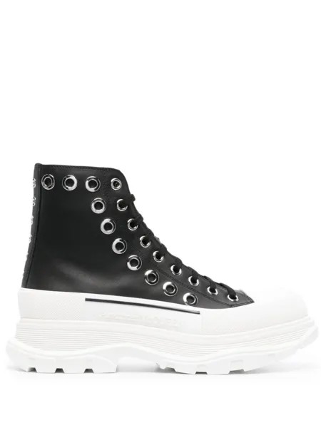 Alexander McQueen кроссовки Joey с люверсами, черный