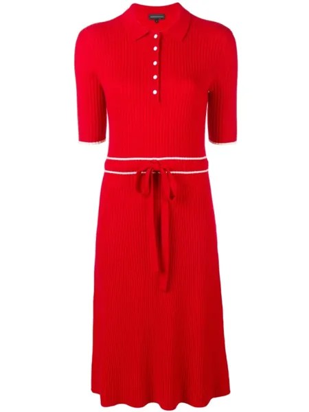 Платье в рубчик из смесового кашемира Cashmere In Love, красное