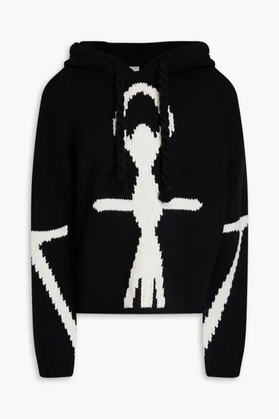 Худи из шерсти интарсии Jw Anderson, черный