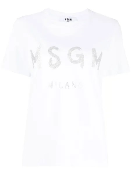 MSGM футболка с логотипом, белый