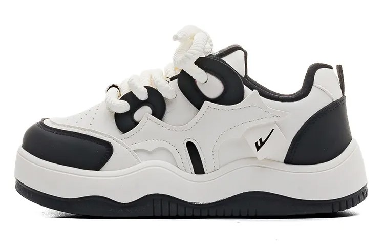 Кроссовки WARRIOR Skateboarding Shoes Women's Low-top Beige/Black, бежевый/черный