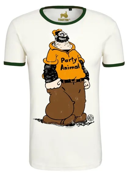 Футболка Logoshirt Popeye Brutus Party Animal, цвет milchweiss-grün