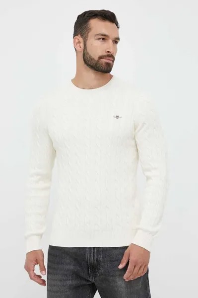Свитер из хлопка Gant, бежевый