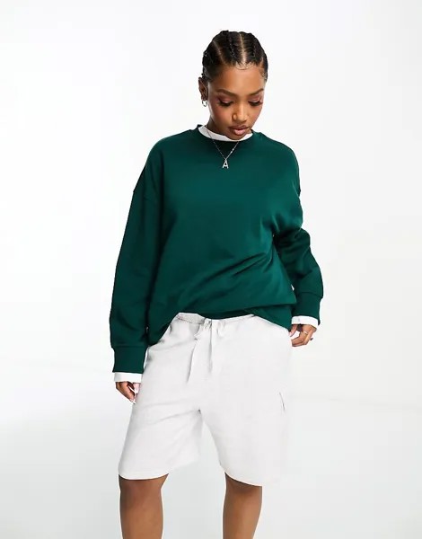Толстовка оверсайз Monki – Lang>4rmliges цвета Dunkelgr cn
