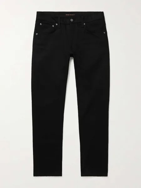 Узкие органические джинсы Lean Dean Slim-Fit NUDIE JEANS, черный