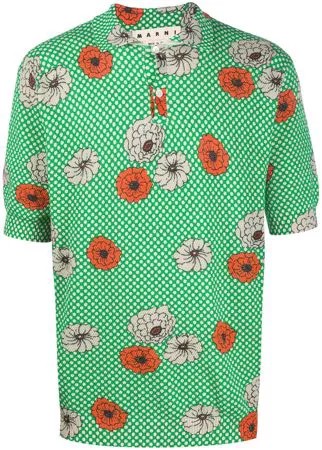 Marni рубашка-поло с цветочным принтом