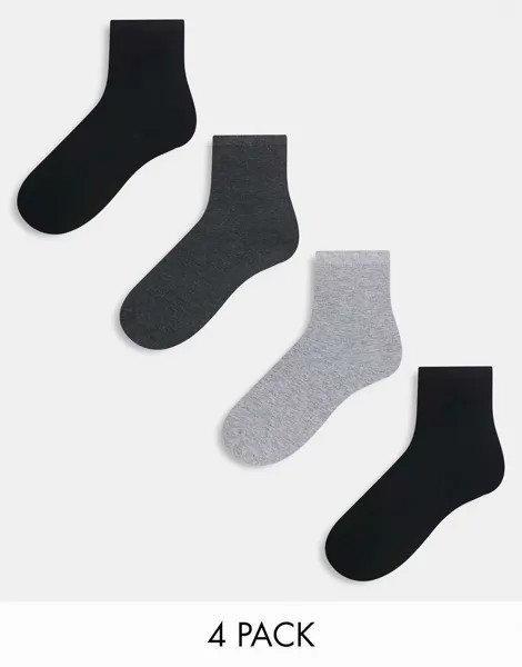 4 пары носков Lindex в серых и черных тонах