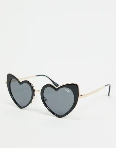Черные женские солнцезащитные очки в форме сердец Quay Love That-Черный