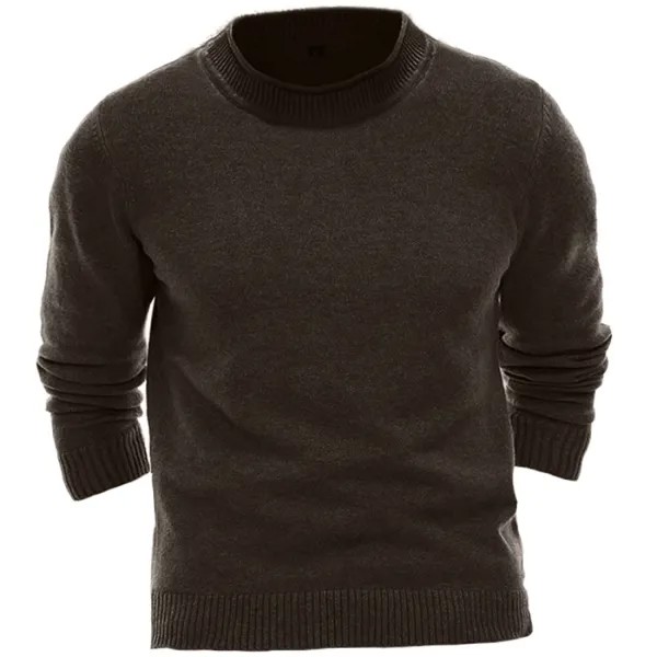 Мужской однотонный винтажный вязаный свитер