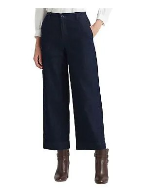 RALPH LAUREN Женские темно-синие укороченные широкие джинсы с высокой талией и карманами на молнии 4