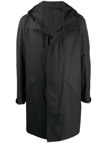Zegna пальто с капюшоном, серый
