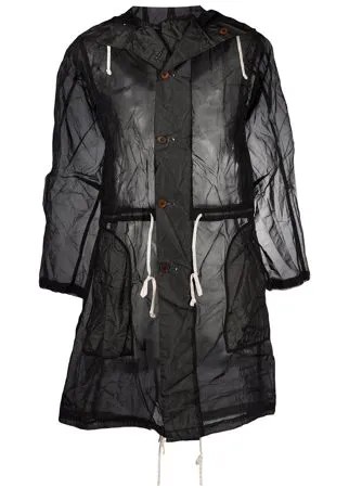 Black Comme Des Garçons полупрозрачный плащ длины миди