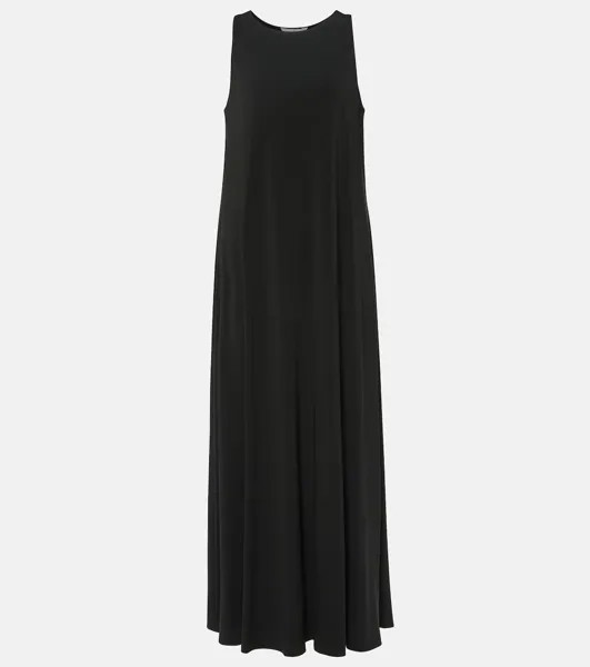Платье миди из крепа Supremo из джерси Max Mara, черный