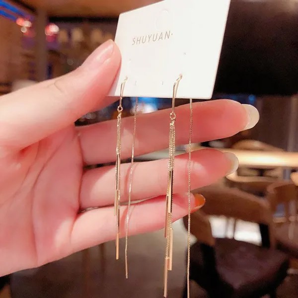 Цепь Tassel Ухо Линия женский Темперамент Мода Все-матч Серьги Серьги