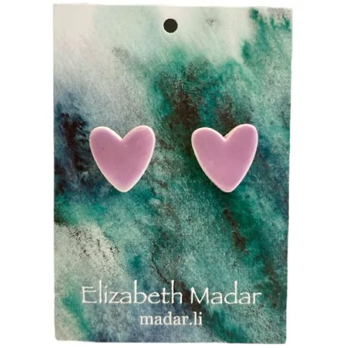Серьги пусеты Elizabeth Madar, керамика, сиреневый