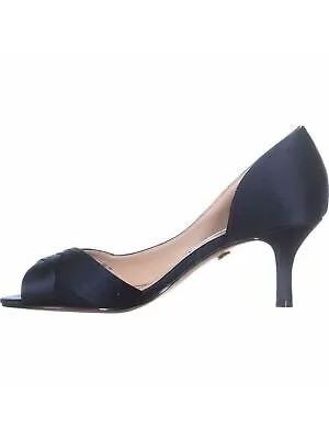 Женские темно-синие кожаные туфли-лодочки NINA Dorsay Blakely Kitten Heel без шнуровки со складками 5 W