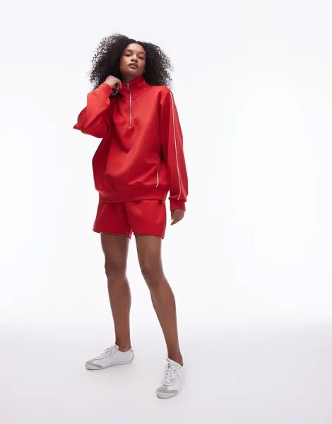 Topshop – красные спортивные шорты в тон