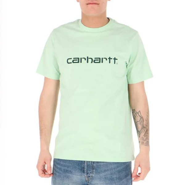 Футболка CARHARTT WIP S/S Script T-Shirt Pale Spearmint / Hedge 2022