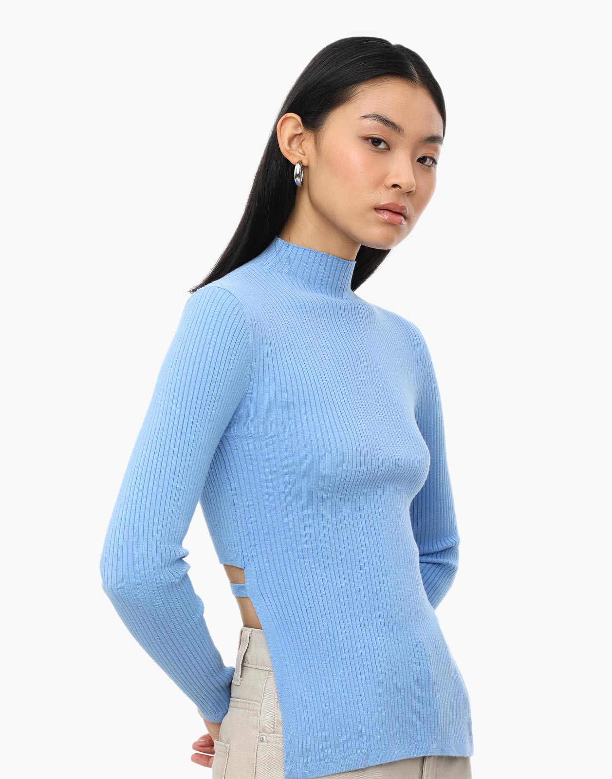 Водолазка женская Gloria Jeans GSW005924 голубая M (44-46)