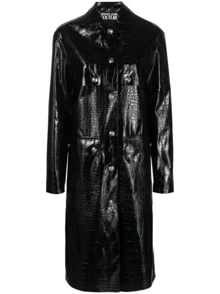 Versace Jeans Couture тренч с тиснением под крокодила, черный