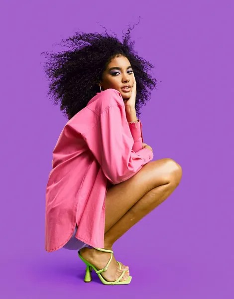Ярко-розовая oversized-рубашка с карманом ASOS DESIGN-Розовый цвет