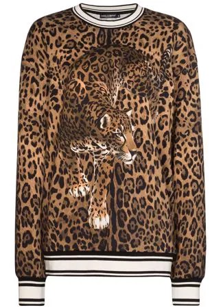 Dolce & Gabbana толстовка с леопардовым принтом