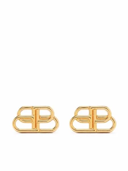 Balenciaga серьги-гвоздики в форме логотипа BB