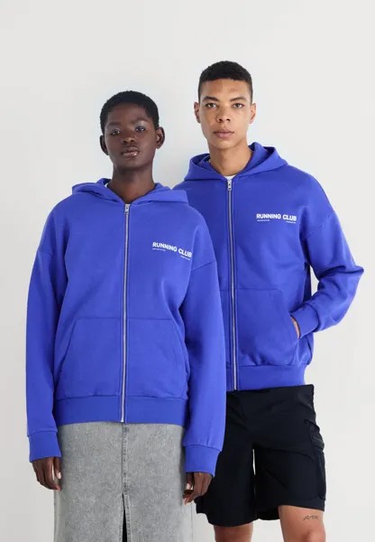 Свитер на молнии Jprblaharvey Running Club Zip Hood Unisex Jack & Jones, королевский синий