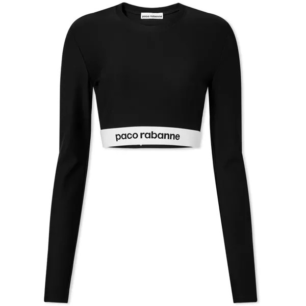 Футболка Paco Rabanne Long Sleeve Sports Logo Top