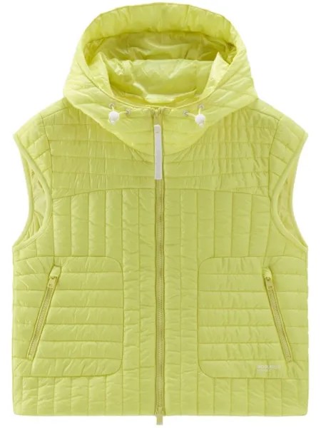 Woolrich стеганый жилет с капюшоном, желтый