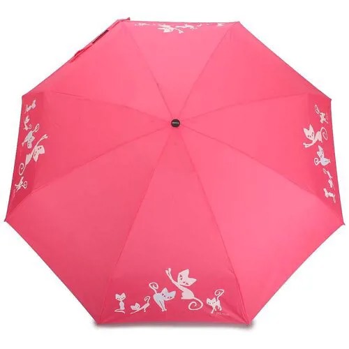 Женский зонт механический с проявляющимся рисунком 654 Dark Pink