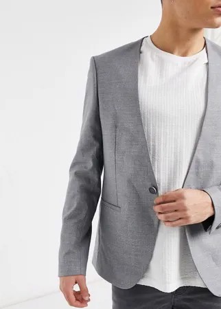 Зауженный пиджак без воротника Bolongaro Trevor Waterfall-Серый