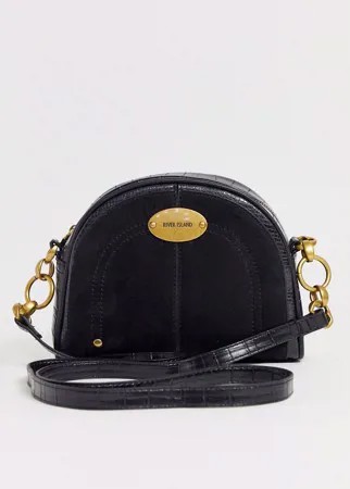 Черная полукруглая сумка через плечо River Island-Черный