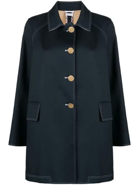 Thom Browne укороченное пальто с полосками RWB, синий