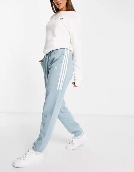 Серые oversized-джоггеры с тремя полосками adidas Training-Серый