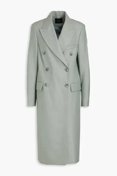 Двубортное пальто из габардина из смесовой шерсти Cornwall Joseph, серо-зеленый