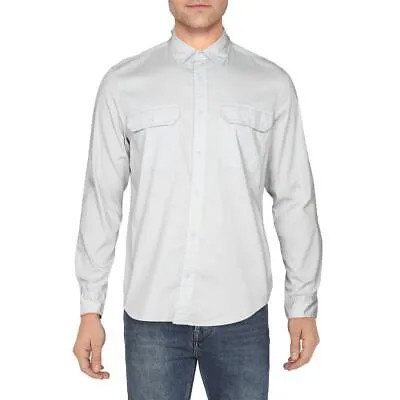 Мужская серая повседневная рубашка с эластичным воротником Calvin Klein Jeans XL BHFO 8629