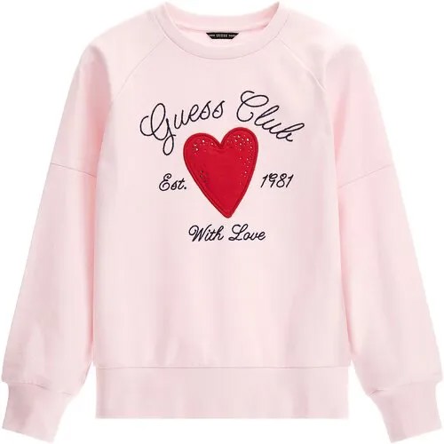 Свитшот GUESS, без капюшона, размер 170, розовый