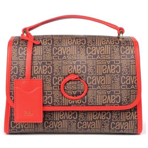 Сумка женская Cavalli Class C92PWCSD0012B40 brown / red Monogram 001