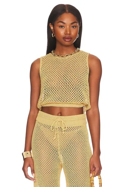 Топ WeWoreWhat Crochet Ruched Crop, цвет Desert