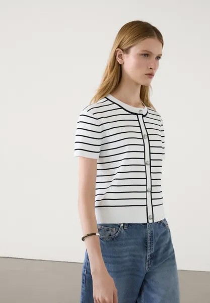Кардиган WITH BUTTONS Massimo Dutti, белый
