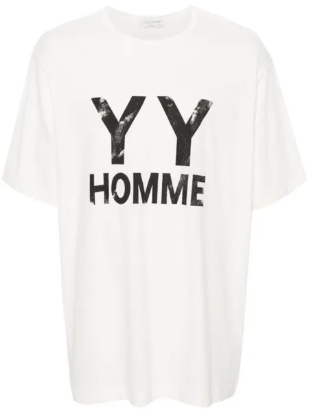 Yohji Yamamoto футболка с логотипом, белый