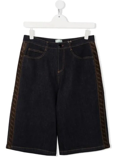 Fendi Kids широкие джинсы с логотипом