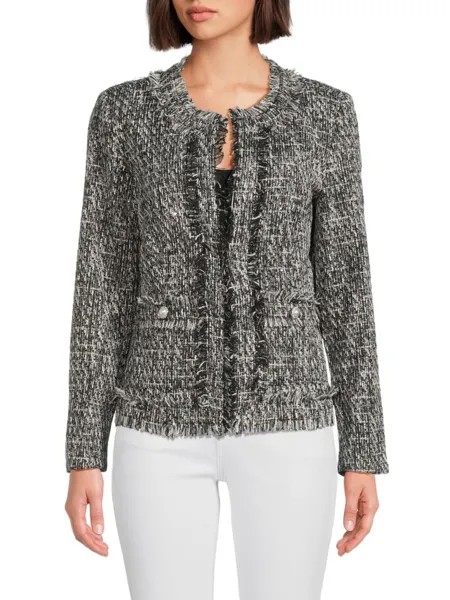 Твидовый пиджак Saks Fifth Avenue, цвет Black Grey